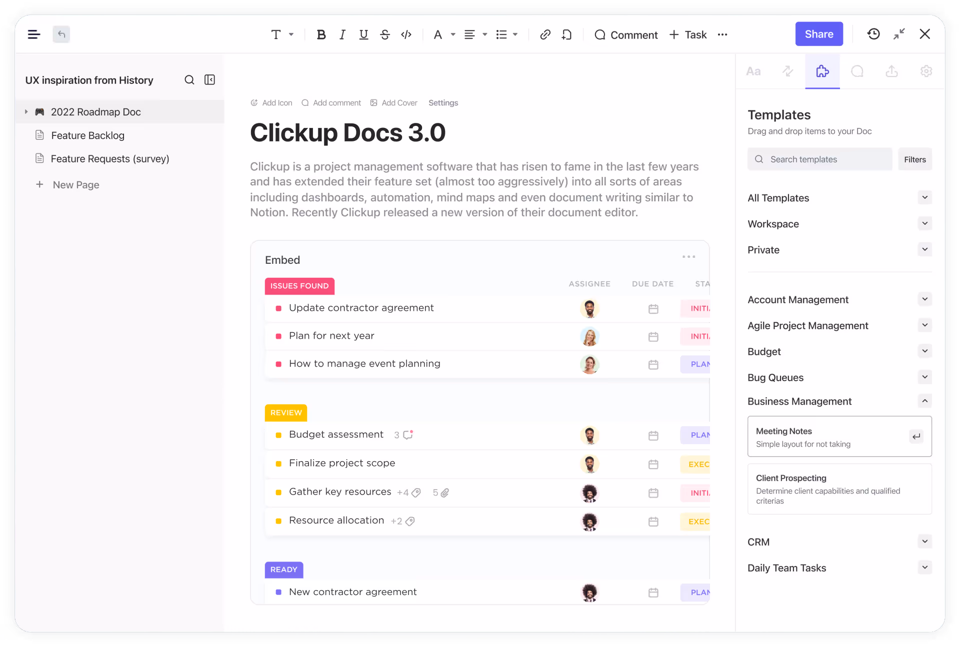 ClickUp Docs Overview